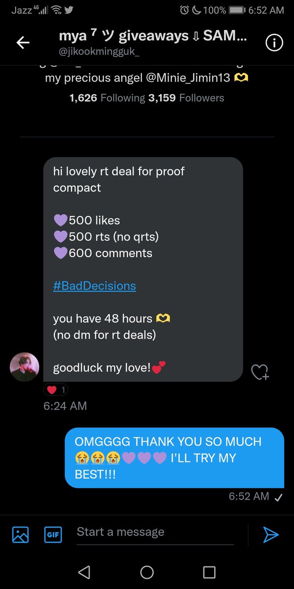 thvluvr_95's tweet photo. Hi ARMY I NEED YOUR HELP ‼️‼️
I got my first ever rt deal for proof compact edition from a lovely host @jikookmingguk_ 😭💜

Goals are:
💜500 likes
💜500 rts
💜600 comments

The goal can be easily complete with the help of you guys so please consider helping me tysm!!! 🥺😭💜💜 https://t.co/S8TdlH1hRz