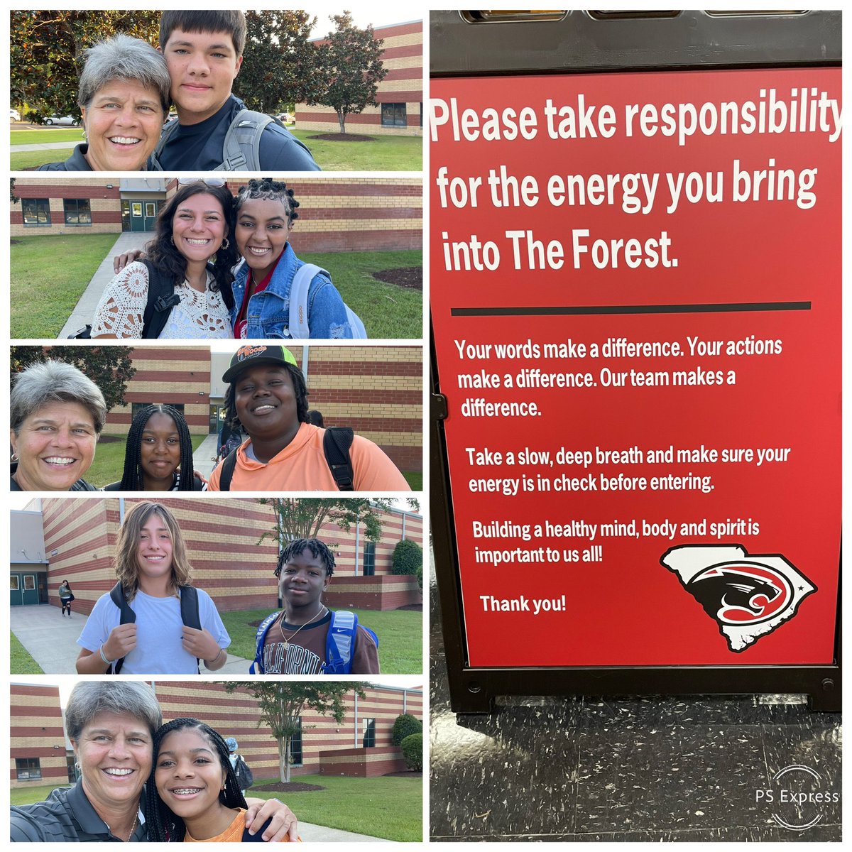 CFHPrincipal's tweet photo. It was a great 1st day in The Forest! Looking forward to a great school year! @cfhighschool @cfhspanthers #hcsback2school https://t.co/v2aaZma3RX