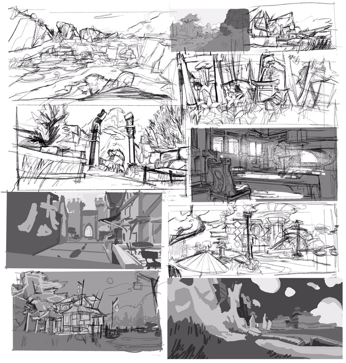 some observational stuff.. from life + video game environments 