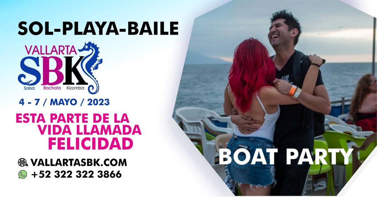 PuertoSbk's tweet photo. Sigue tus sueños.  Asegúrate de tener diversión. ¿Ya tienes tu Full Pass?.
@Vallarta SBK Festival 2023,  Boat Party  baila en altamar al atardecer.
 después no me digas, que no te lo dijeee
#vallartasbk #salsa #Cuba #puertovallarta #sbkvallarta #indiracueto #bachata #kizomba https://t.co/lQXysGN1hR