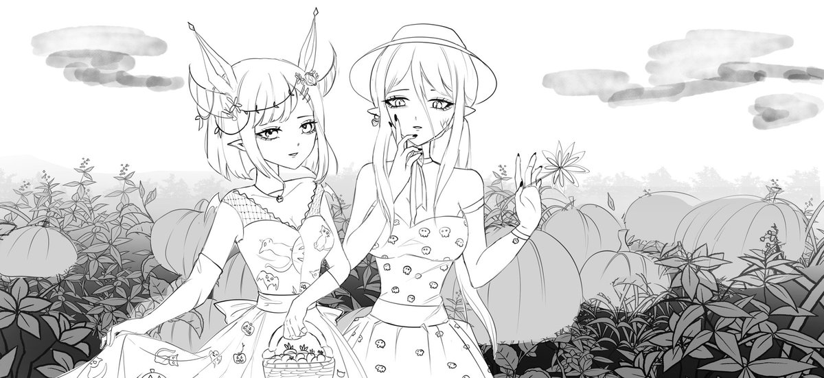 MPC_Mareena's tweet photo. แมร์กับนูรัม มาในธีมเดียวกันแบบไม่ได้นัดหมายล่ะ! 🍓🍁🎃 

(มาคิดดู น่าจะยุ่งทั้งอาทิตย์ เลยขอลง rough sketch ไปก่อน เก็บงานตามหลังค่ะ555 จะได้มี content) 

#MPC_HarvestFestival #MPCSS3 https://t.co/LtvFfr9Mxz