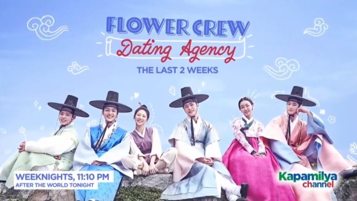 holaphofficial's tweet photo. Sa nalalapit na pagtatapos, ipaglalaban ang pag-ibig at sisiklab ang tensyon sa palasyo! Abangan ang Huling Dalawang Linggo ng #FlowerCrewDatingAgency, Weeknights, 11:10PM after The World Tonight sa Kapamilya Channel. https://t.co/CyqSUdkqlF