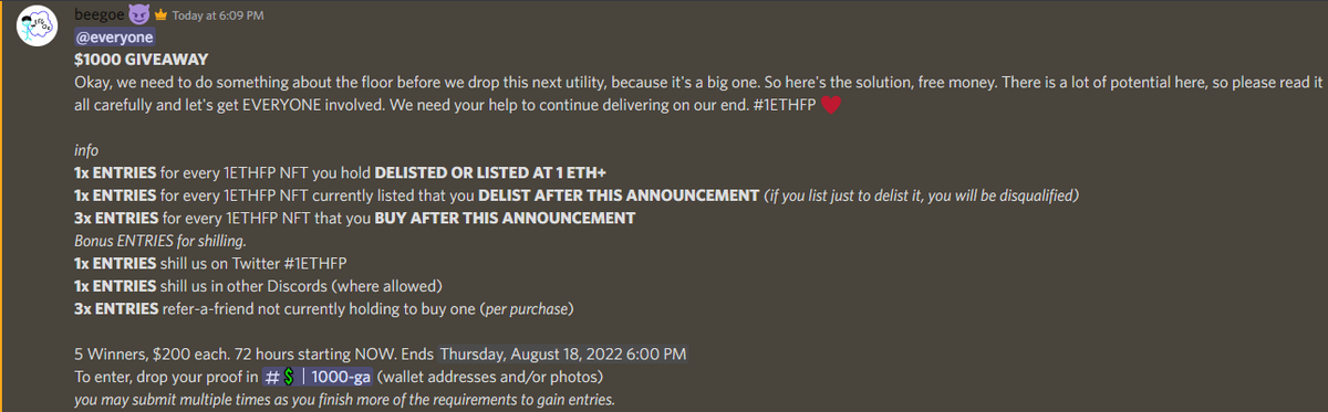 whotookbeegoe's tweet image. $1000 GIVEAWAY. SHARE. 
opensea.io/collection/1et…