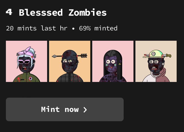 BlesssedZombies's tweet photo. We’re on the list again 🚀🥳 #posse #freemint https://t.co/3IEYuJZM6i
