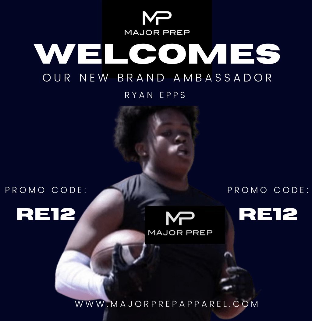 Ryan Epps (@eps_ryan) on Twitter photo Blessed to be a brand ambassador for Major Prep Apparel⦠use promo code RE12 for 20% off
<a href="/majorprepllc/">Bryan Majors</a>
12β Blessed to be a brand ambassador for Major Prep Apparelβ¦ use promo code RE12 for 20% off
<a href="/majorprepllc/">Bryan Majors</a>
12β