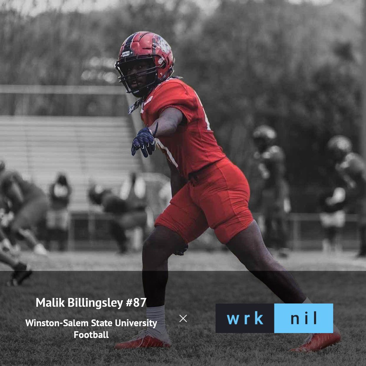 This week’s featured athlete is <a href="/_malikalmighty/">MALIK BILLINGSLEY 🤞🏿</a>! He's the proof that hard work pays off. Find him on wrk nil! #gotwrk wrknil.com <a href="/WSSURamFootball/">WSSU Rams Football</a> @wssurams