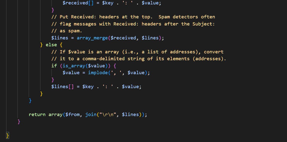 designextreme_'s tweet photo. Get the #emailheaders in PHP PEAR Mail working again with Linux/PHP 8.0+. Just edit line 221 of pear/Mail.php to: return array($from, join("\r\n", $lines)); @php_net #PHP #pear #pearmail https://t.co/4JW2SjRHtn