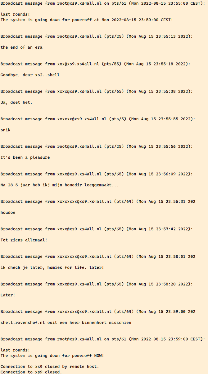 rj667's tweet photo. Laatste minuten van de XS4ALL shell-server. #xs4all #exit4all https://t.co/D4za9pmPOY