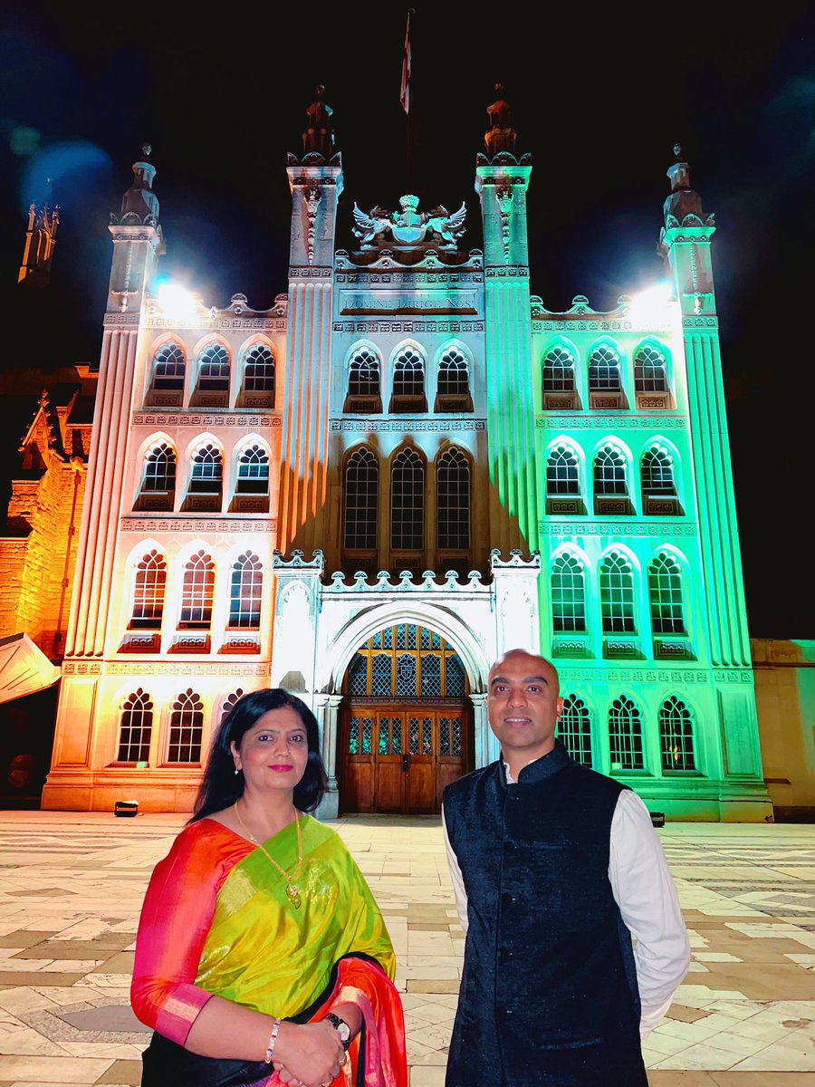 Delighted that my colleague <a href="/TheRehanaAmeer/">Rehana Ameer FRSA</a> and I led on this wonderful initiative to Light up Guildhall for #indiaIndependenceDay2022 
#IndiaAt75