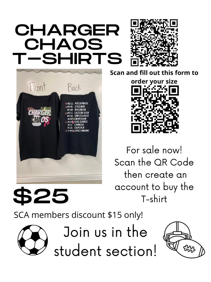 Want to buy a Charger Chaos shirt! They are in! Order one now!🎉
<a href="/ChargerChaos/">Charger Chaos</a> <a href="/ChanAthletics/">Chancellor Athletics</a>
