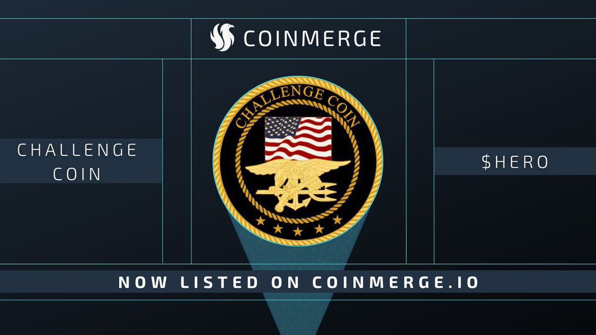 coinmerge's tweet photo. ⭐️New Listing - Challenge Coin⭐️

 @Challenge_Coin_ is now live on https://t.co/qi3M4xmoFc | The All-In-One Crypto Social Media Platform.

Learn more about $HERO on their Project Page, chat, trade and vote for a chance to win a Week Long Banner Ad!💥

#COINMERGE #NFTS #HERO #DEFI https://t.co/IGrT5IXfo5