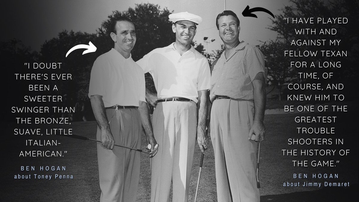 TheRealBenHogan's tweet photo. Ben Hogan on fellow #golfers #ToneyPenna and #JimmyDemaret https://t.co/gnBE7nnAnd