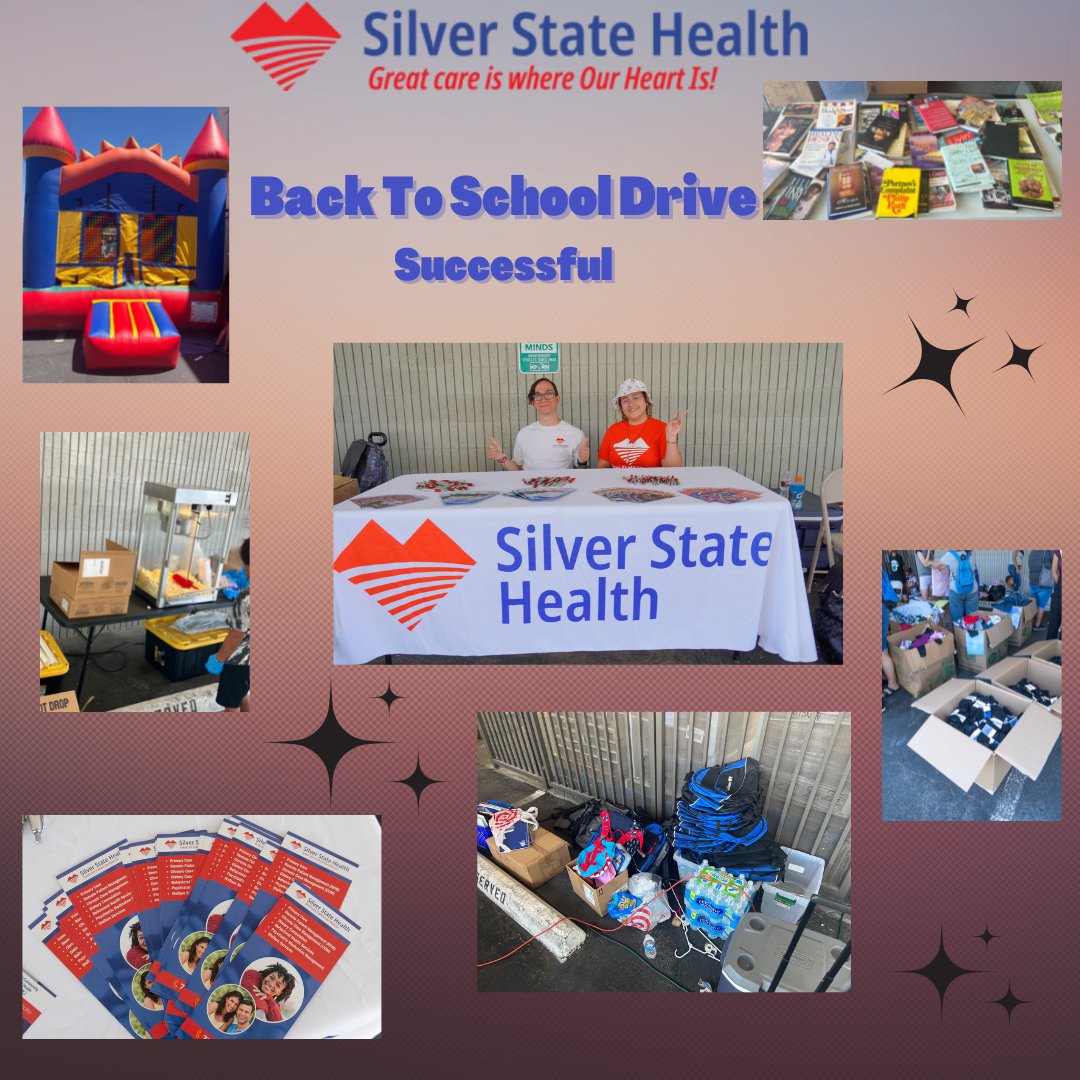 SilverStHealth's tweet image. Thank you New Beginnings Support Services for inviting Silver State Health Services to the 3rd Annual Back 2 School Bash! It is always great to see community partners working together to provide essential resources to the community!