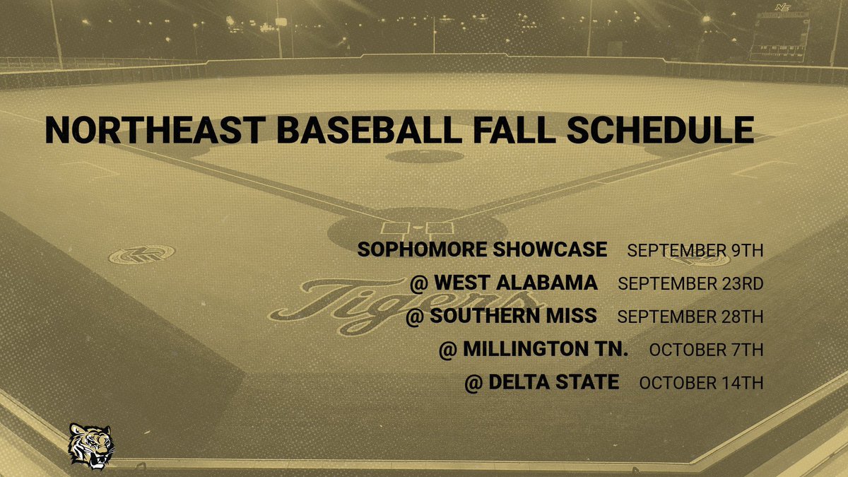 NEMCCBASEBALL's tweet image. Tiger Baseball fall schedule!