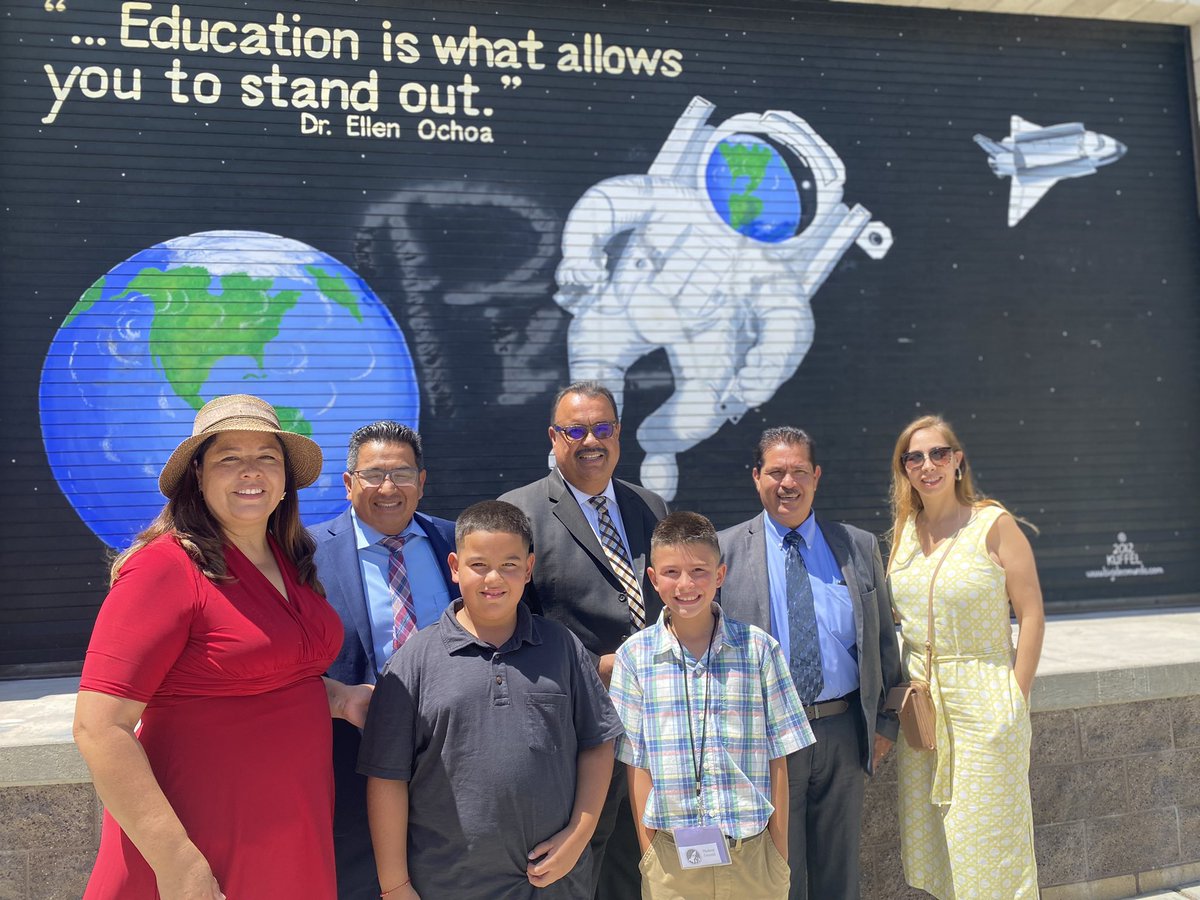 LASchoolsEast's tweet photo. #FirstDayOfSchool visit at #EllenOchoaLearningCenter with Principal Marcos Hernandez & the school community. Wishing students, families, staff & our school communities a safe, productive and successful school year. #WelcomeBackToSchool #IBelieveInLAUSD #CommittedToStudentSuccess https://t.co/aNCfleyPyN