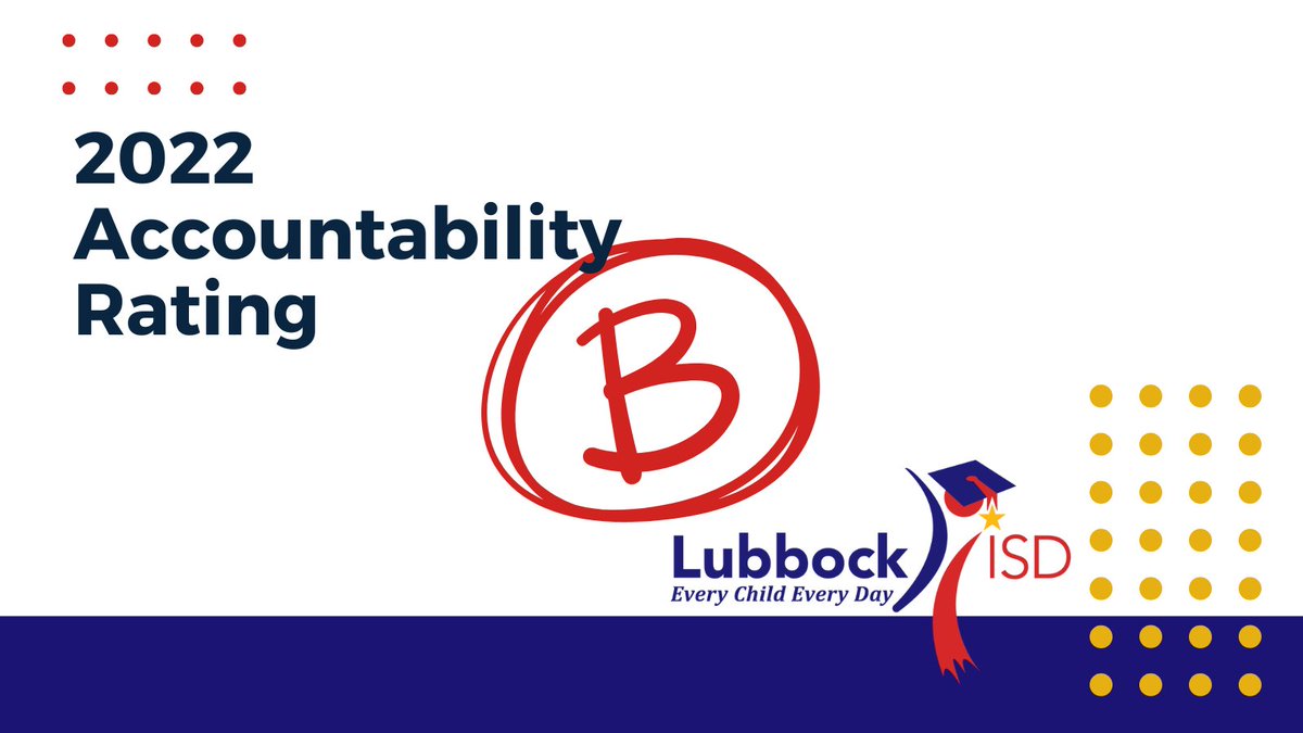 LubbockISD's tweet photo. We have SO much to celebrate! Lubbock ISD has maintained a B in the first TEA ratings released since 2019. Read more about the awesome results around the district: https://t.co/hZn0D3QjZC https://t.co/xWedCzUkLO