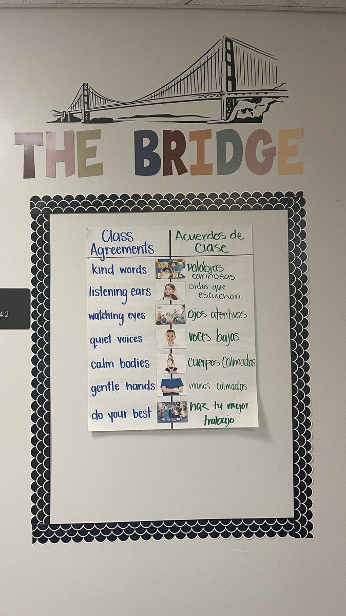 LarynBNelson's tweet photo. Our Kinder Dual Language Immersion classes have already done their first Bridge activity. Beautiful display in @MsKeppler_LFE class @LFLions #TheBridge @FCSESOL https://t.co/wyz7oIgfhV