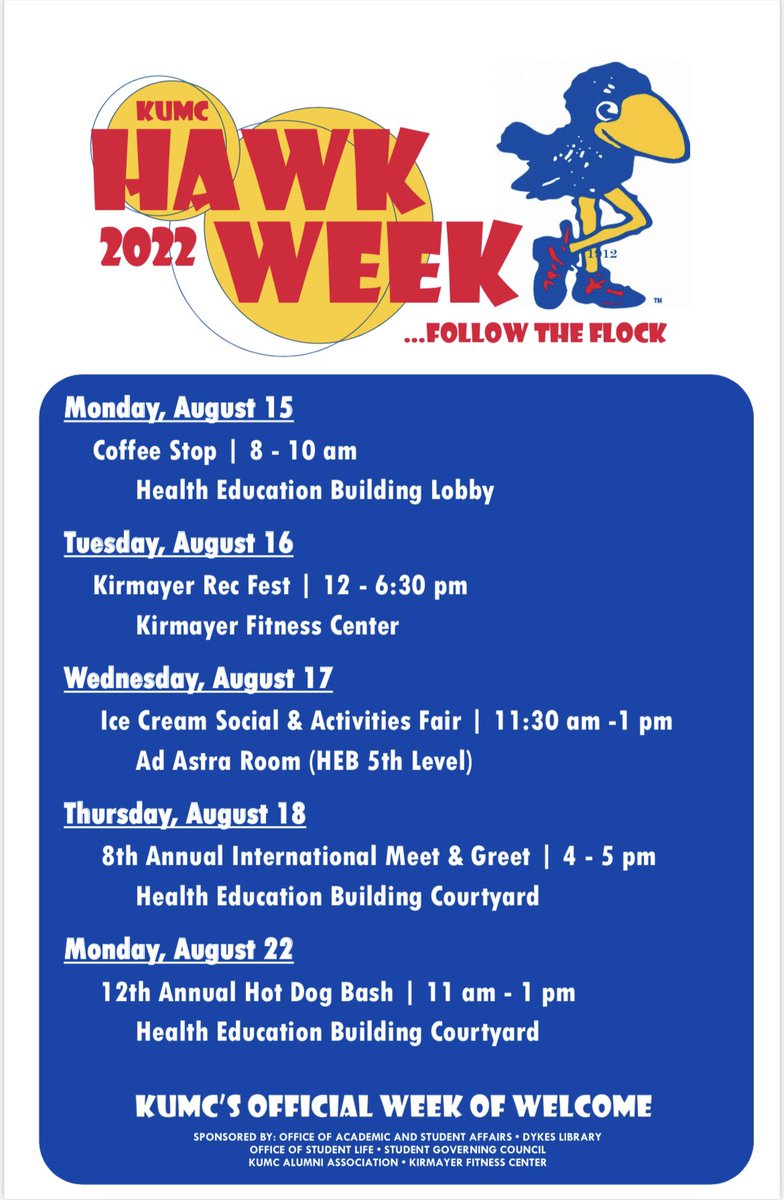 TMSKUMC's tweet photo. Come see us at the activities fair this Wednesday!! We will have more information about our group and some goodies! https://t.co/jqysUpBNKm