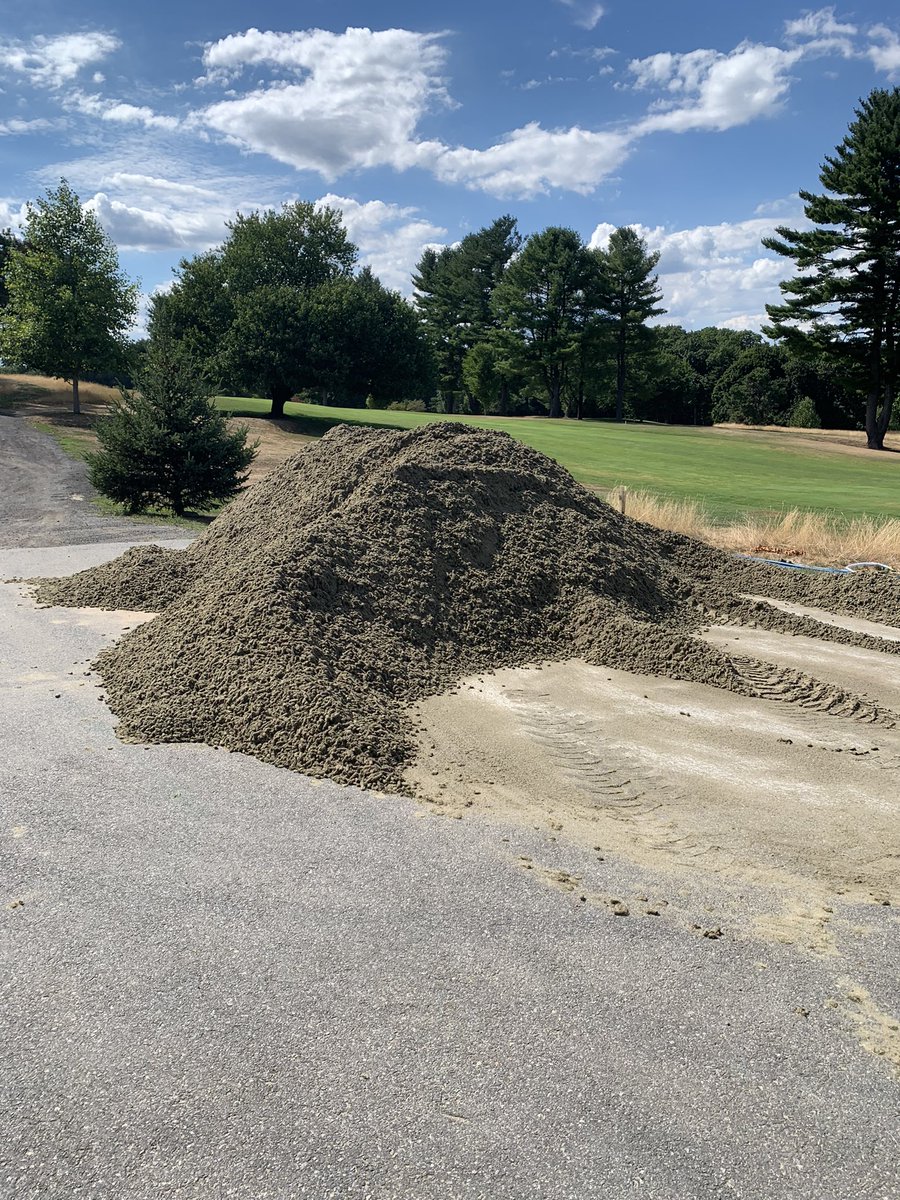 Aeration Week! Greens and Tees hollow tined 2in spacing. Then top dressed, brushed and watered in sand. Fairways getting solid tined. Last hoorah before the college kids leave in a week.