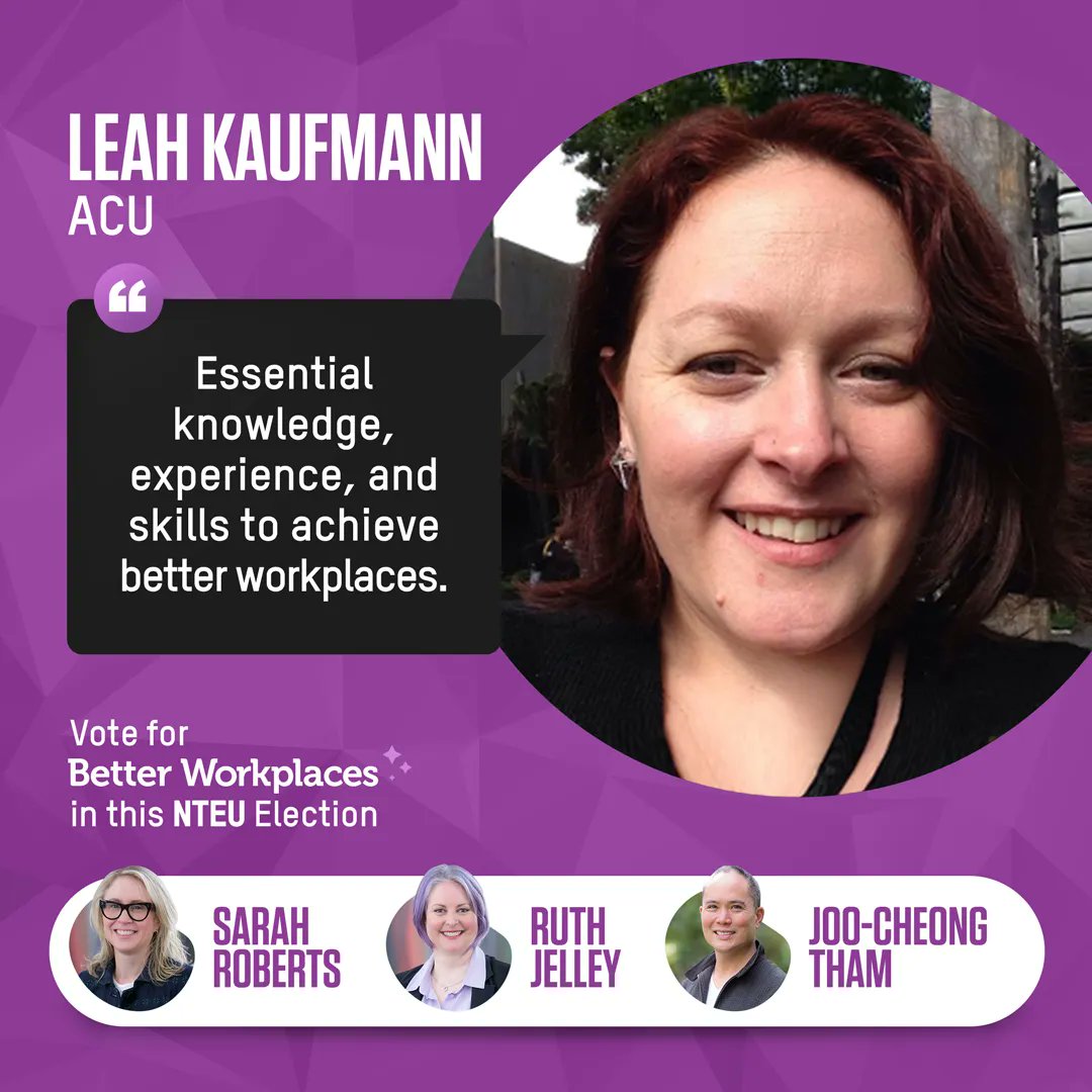 sarahecroberts's tweet photo. Very proud to be endorsed by the amazing @DrLeahKaufmann ACU Branch President: 
"This team has already shown leadership on big issues and managed to unite staff across our very unique branches." We gotchu Leah! ✊ ⚡️ 🔥  Thx comrade. https://t.co/8mnaNuqGip