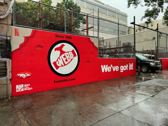 fwwebb's tweet photo. Tats Cru . is killing it with another mural for F.W. Webb at our Bronx location! Here's a sneak peek at what's happening so far- stay tuned we'll share more pics as it nears completion.
.
.
#tastcru #biotatscru #bioheart #thebronx #bluemonster #nibco https://t.co/kIkXLbCueA