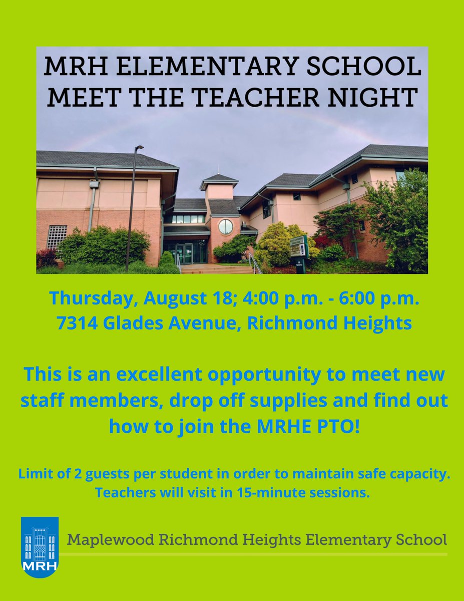 Join us for Meet the Teacher Night at MRHE!!! Sign up here: sugeni.us/dPvQ