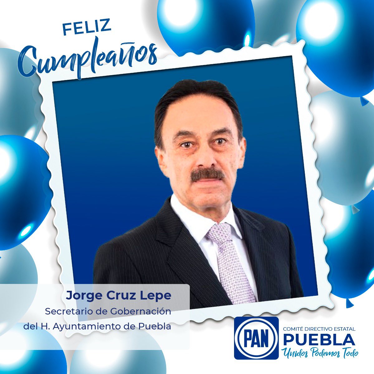 Felicitamos a Jorge Cruz, Secretario de Gobernacion del <a href="/PueblaAyto/">Puebla Gobierno de la Ciudad</a> por su cumpleaños