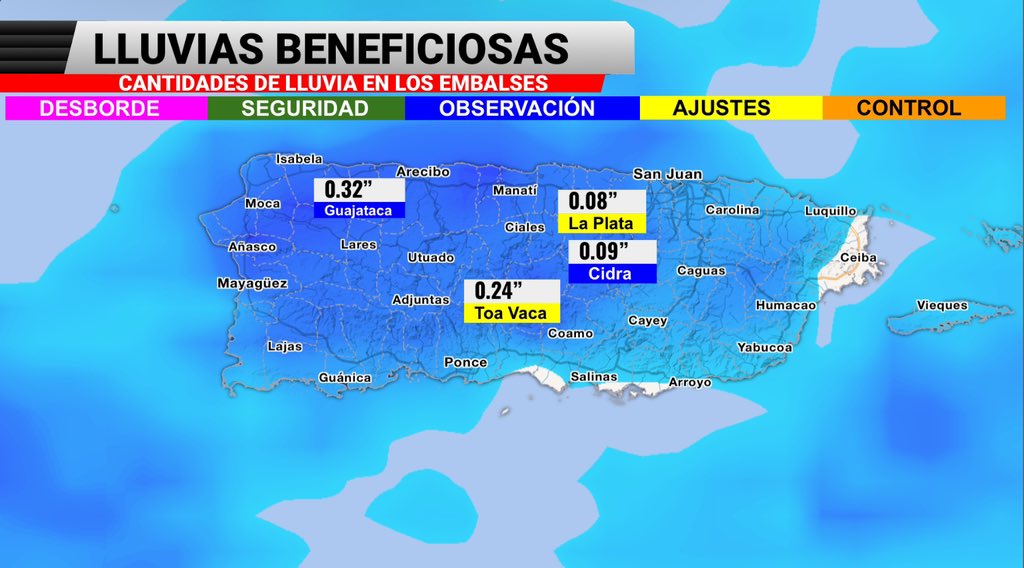 KevinDelbrey's tweet photo. 🌧Solo obtuve información de acumulados de lluvia en 4 embalses, las estaciones meteorológicas bien cerca de los embalses reportaron:
#LaPlata: 0.08”
#Cidra: 0.09”
#ToaVaca: 0.24” (Todavia llueve para esa zona)
#Guajataca: 0.32” https://t.co/lyDjB19EM1