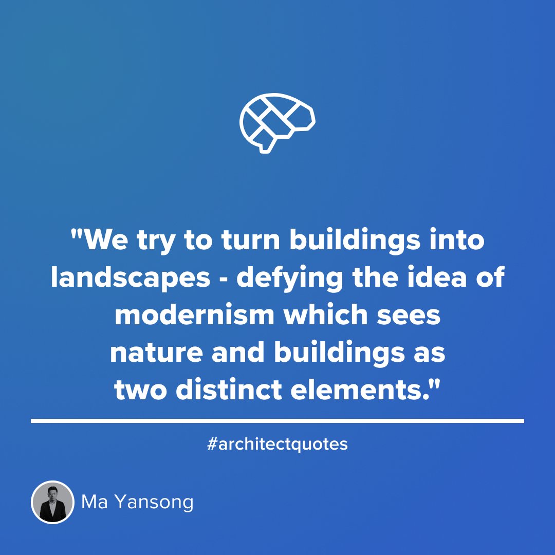 ThinkParametric's tweet photo. "We try to turn buildings into landscapes - defying the idea of modernism which sees nature and buildings as two distinct elements." ~Ma Yansong
#mayansoung #madarchitects #architectquotes https://t.co/hnCRx4Xo0Y