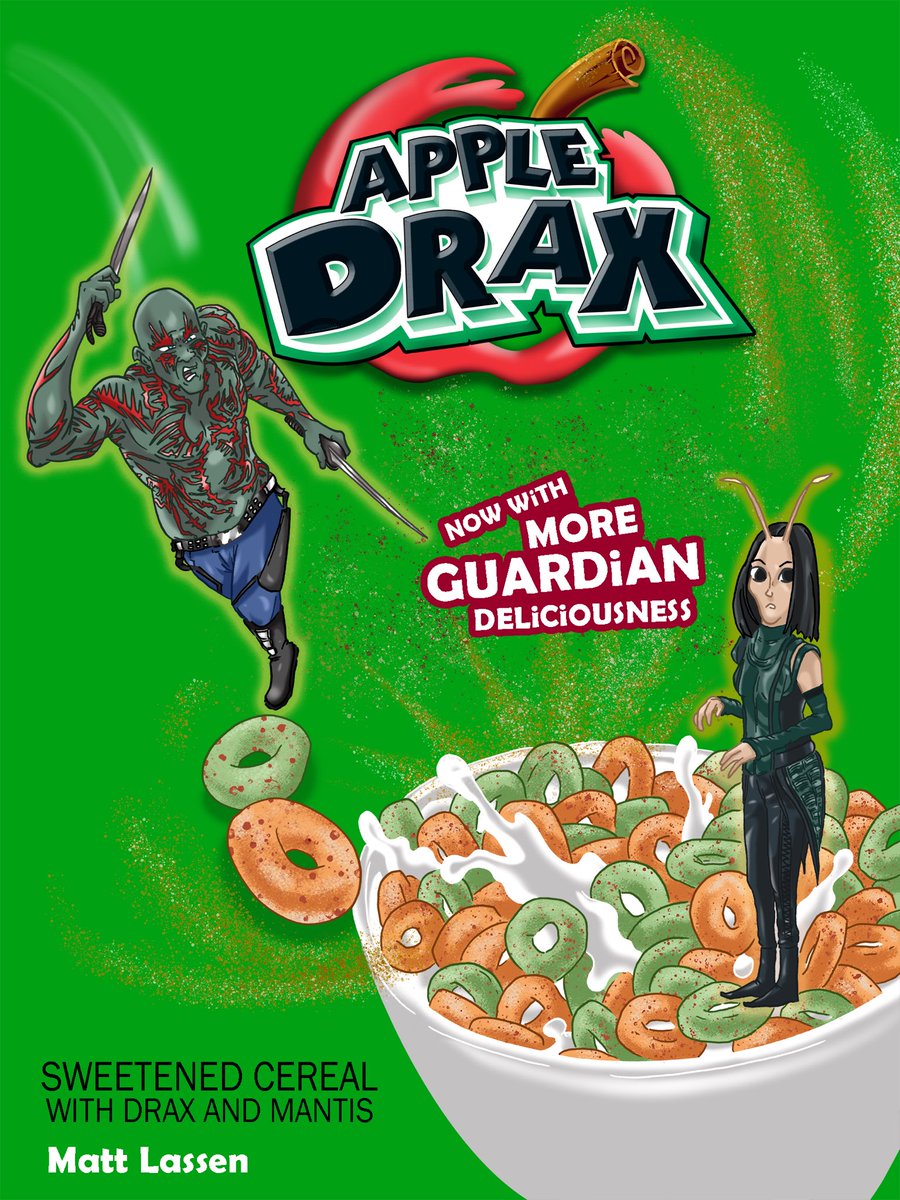 Matt_Lassen's tweet photo. Apple Drax - No. 7 in my Super Cereals Series #draxthedestroyer #GuardiansofTheGalaxy https://t.co/ogO4bDC4Pj