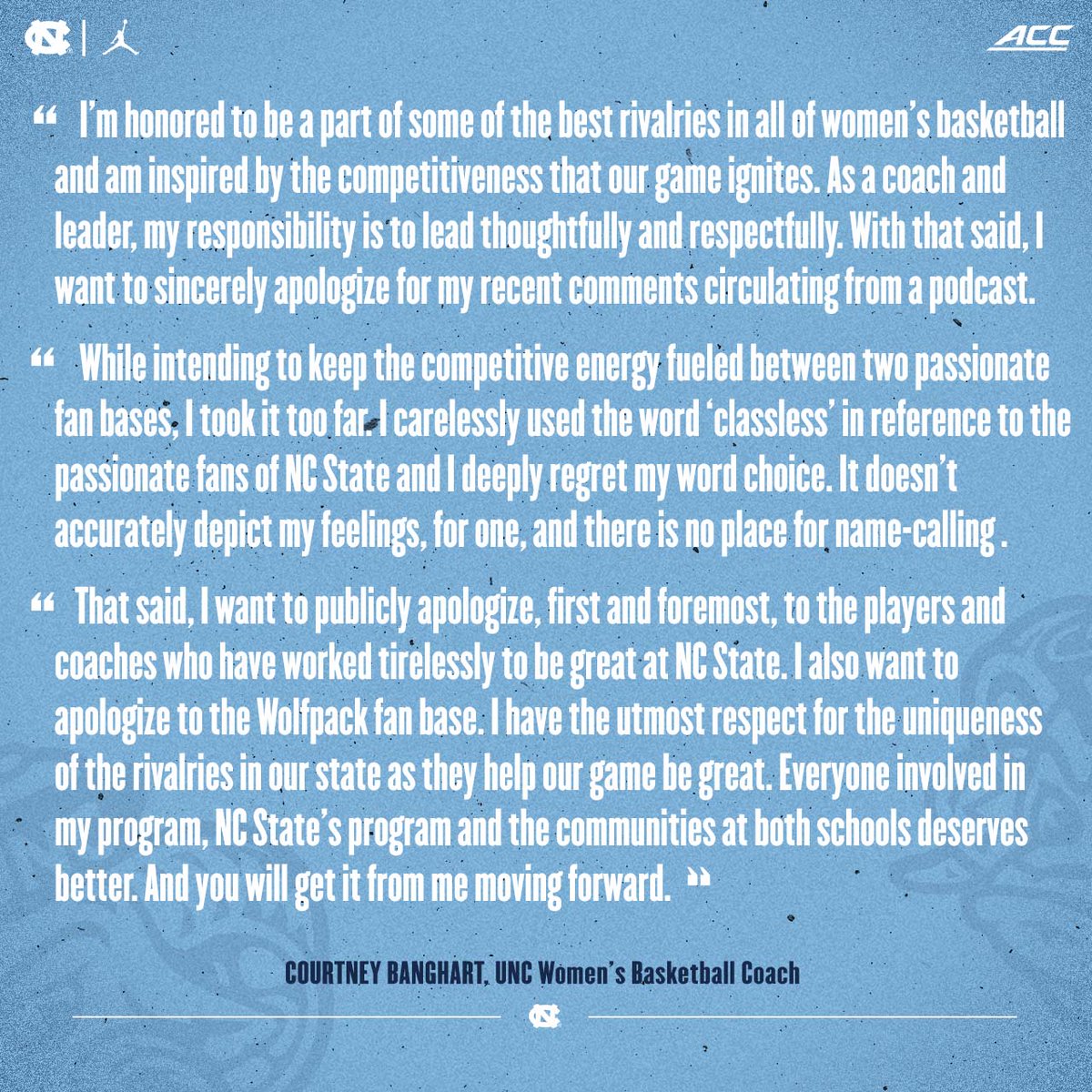 uncwbb's tweet photo. A statement from our head coach: https://t.co/9LejJfMKrj