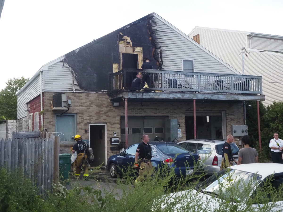Woonsocket firefighters knocked down a fire on the second floor porch of a single-family home at 548 Wood Ave. Monday afternoon.