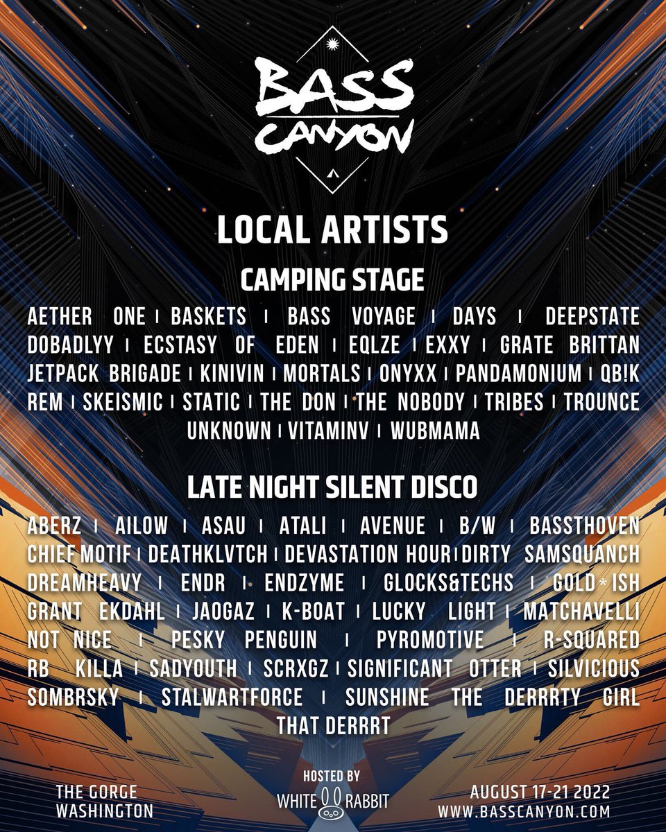Bing Bong we are playing <a href="/BassCanyon/">Bass Canyon</a> catch us on the camping stage from 11am to Noon before the festival, come pre game with us on saturday!