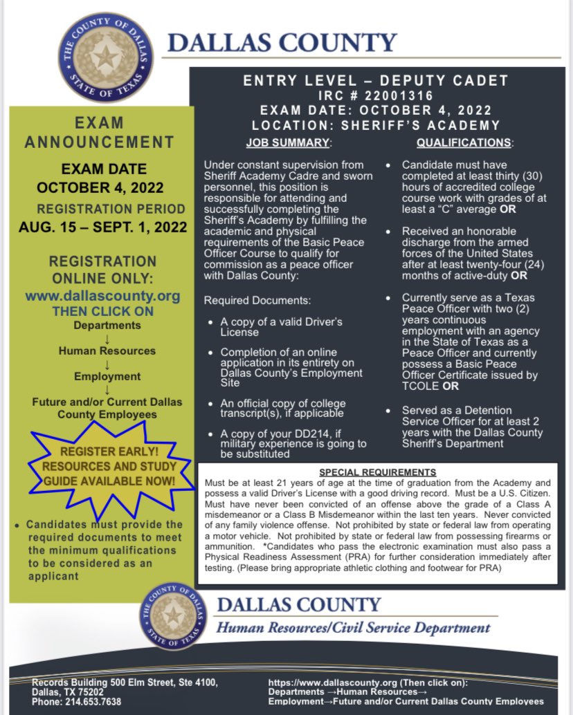 Come Join Us! <a href="/DSOFoster/">Asst. Chief Debbie Foster</a> <a href="/DSOBonner/">Executive Chief Deputy</a> <a href="/Dallas_Sheriff/">Dallas Sheriff’s Office</a>