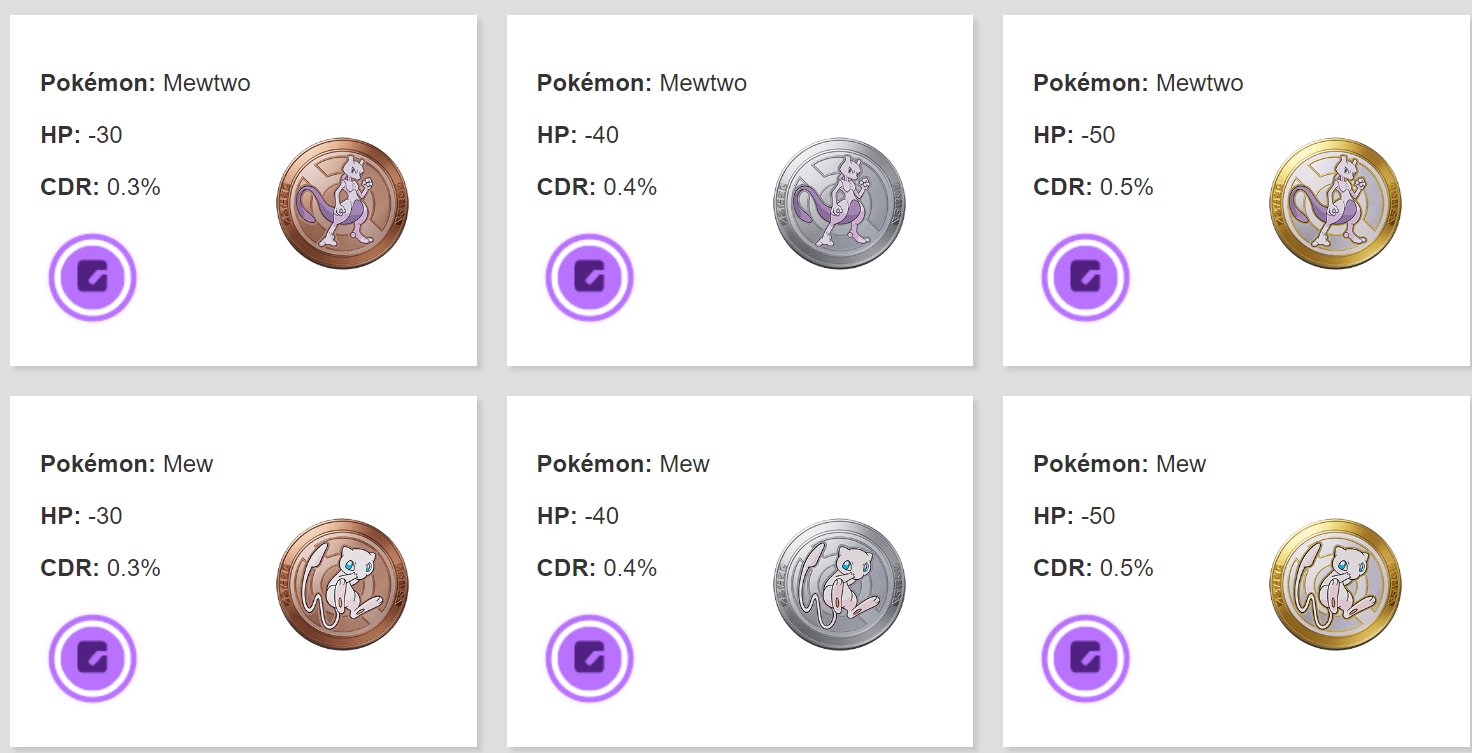 Eevee on X: Fixing it already apparently Mewtwo and Mew medals