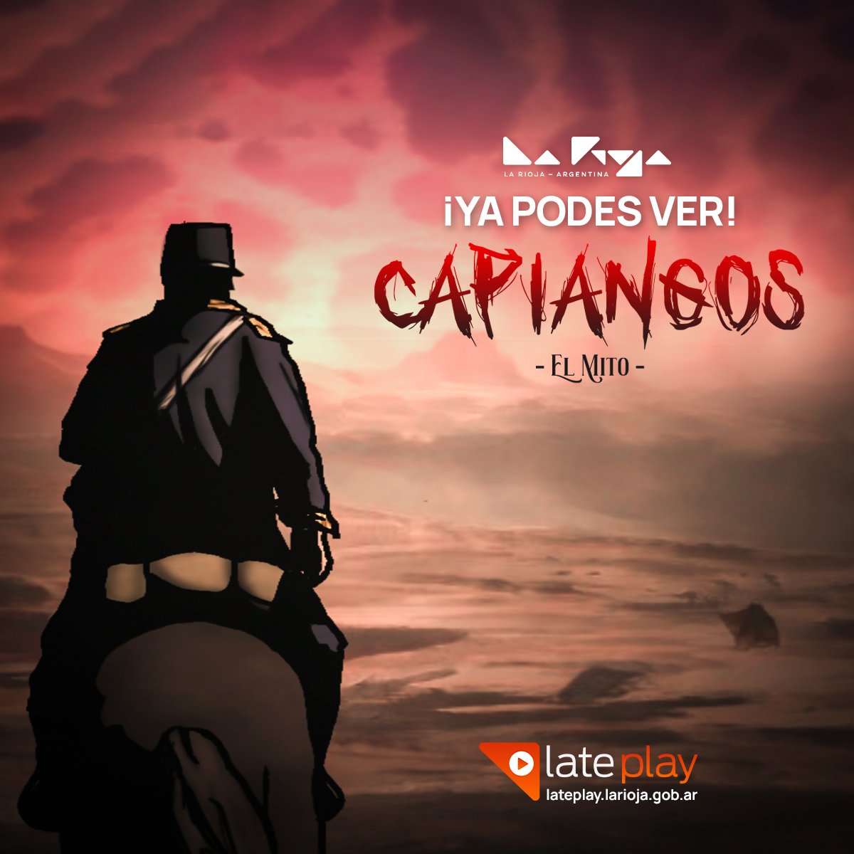 LatePlay's tweet photo. ¿Aún no viste #Capiangos El Mito?
Semana de estreno de este animado que cuenta la leyenda de los místicos guerreros de Facundo Quiroga, caudillo riojano también conocido como el "Tigre de Los Llanos"
Una realización de @linyera.tv
Original de @lateplaylarioja
@comunicacionlr https://t.co/pxiy7amsmE