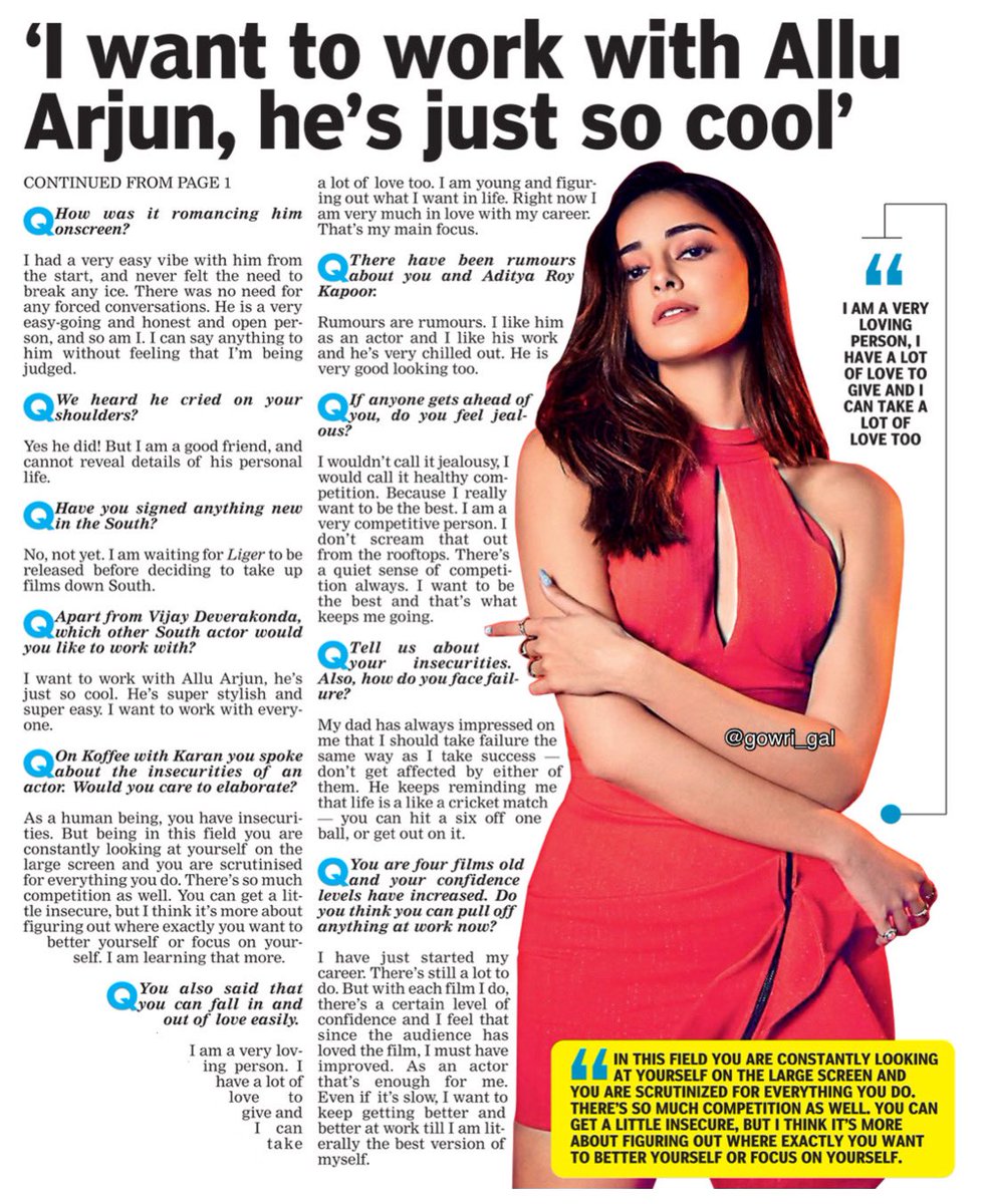gowri_gal's tweet photo. #VijayDeverakonda is everyone’s crush & I want to work with #AlluArjun, he’s just so cool - #Ligger Actress #AnanyaPandey (@ananyapandayy)
via (@DeccanChronicle) 🥷🏽 https://t.co/KHDqY1vTwq