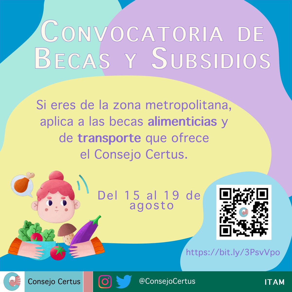 ¡Aplica a la convocatoria de becas y subsidios! 

El programa de becas alimenticias y de transporte es para estudiantes locales de la CDMX y Zona Metropolitana que pertenezcan al ITAM.

Regístrate en la siguiente liga: bit.ly/3PsvVpo