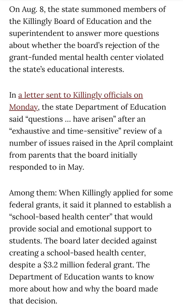 ctblogger's tweet photo. .@CTMirror article in the heartless decision of the Killingly BOE’s decision to reject a FULLY FUNDED mental health center is a MUST-READ https://t.co/dzy5Msa1Js #ctpolitics https://t.co/WBR7J2SbLA