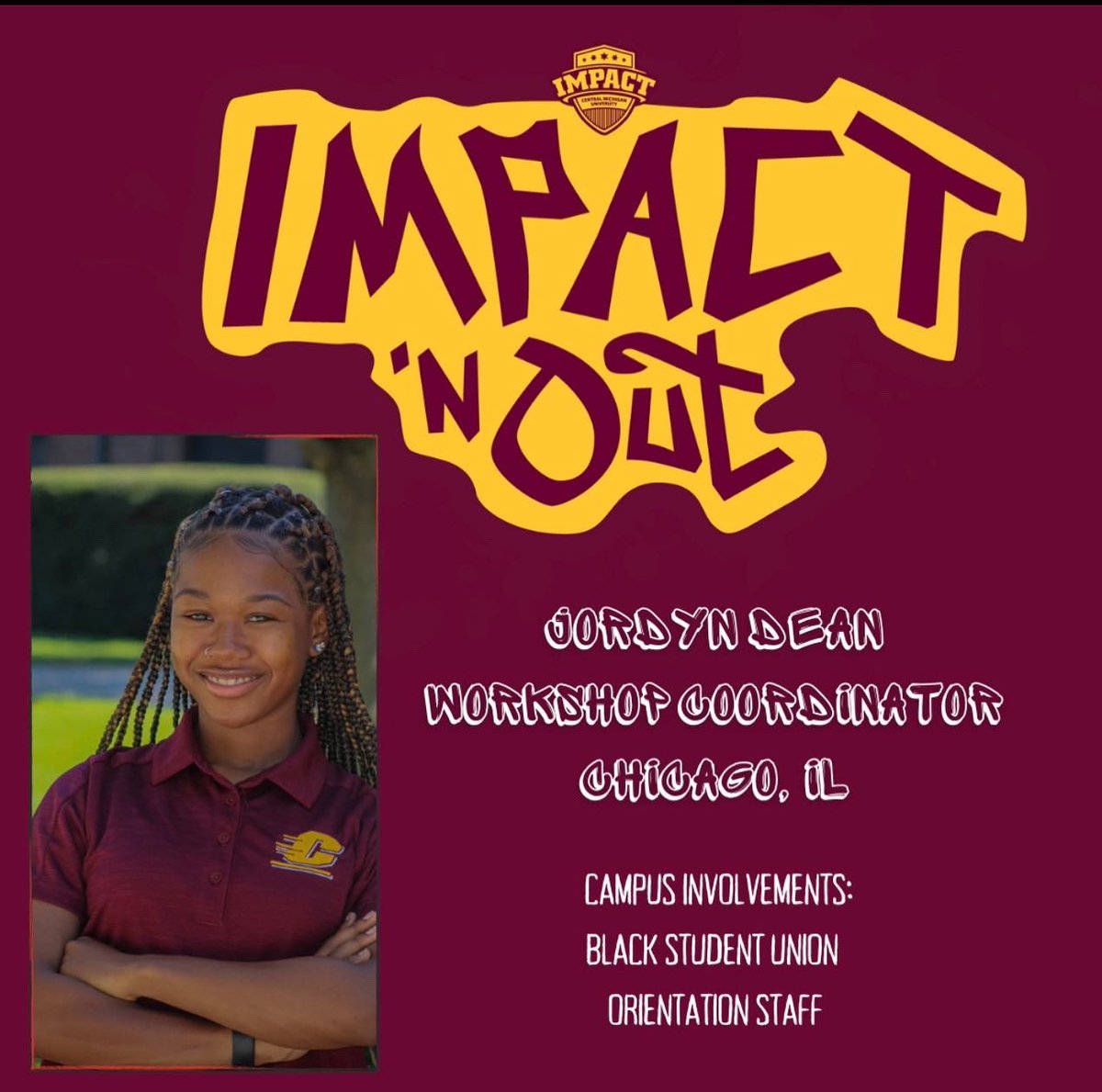 impact_cmu's tweet image. Now let’s bring to the stage our fantastic Program Team! 🥳 
• Gabrielle Johnson, Program Chair 
• John Gardner, Entertainment Coordinator 
• Jordyn Dean, Entertainment Coordinator 
• Dasia Myles, Workshop Assistant 
We can’t wait to meet you ‼️