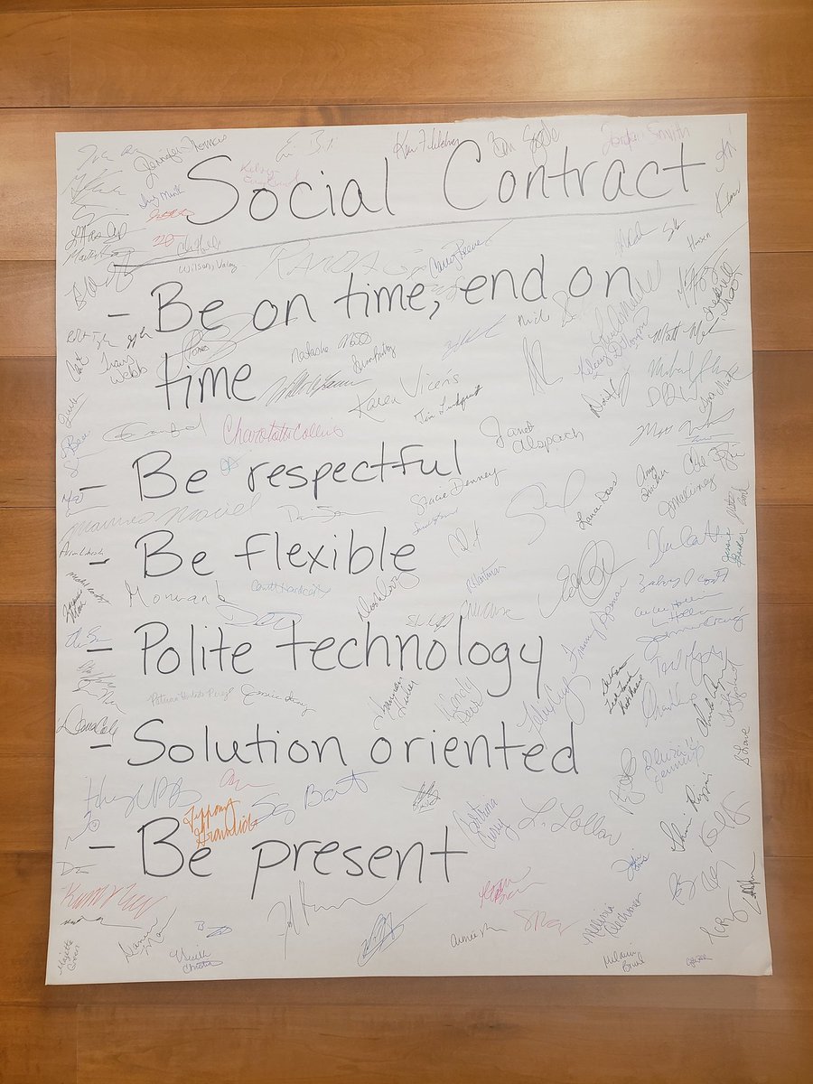 Social Contract for first day of PD. @IHeartCKH  We were 🔒 in today. We committed to the work. Something special is brewing at Northside High School. We celebrate with Grizzly 👏🏿 Pride. 
#Trusttheprocess