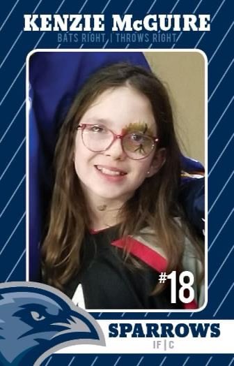 VASparrowsFP's tweet photo. Meet #18 Kenzie McGuire! Kenzie provides great athleticism and natural quickness with strength. She hits the ball hard to all fields and will certainly have a few web gems on the defensive side! https://t.co/8tlwN0HZ2h
