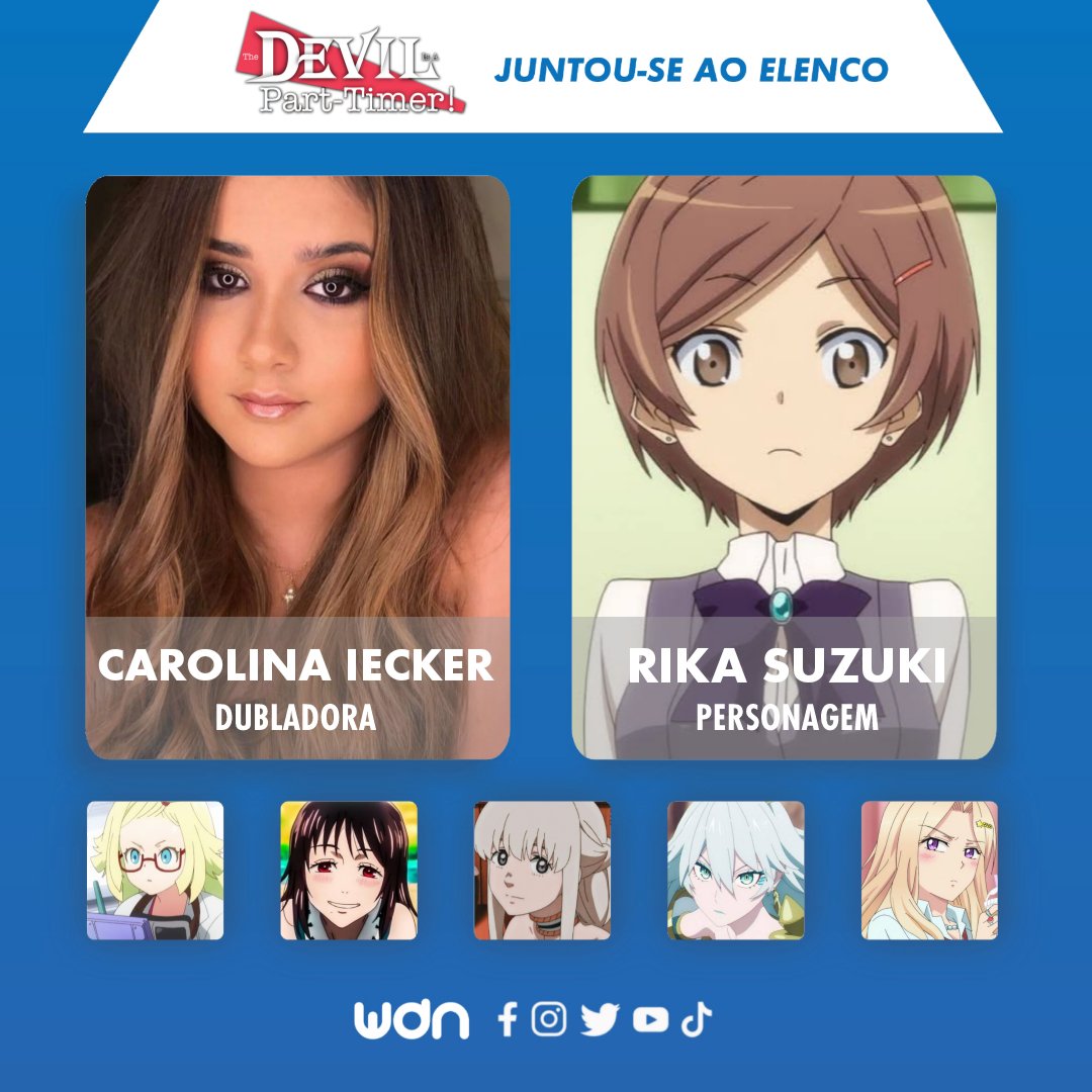 WDN - World Dubbing News on X: 🍔 Novos dubladores juntam-se ao elenco de The  Devil is a Part-Timer! Season 2: • Heitor Assali como Gabriel • Carol  Iecker como Rika Suzuki