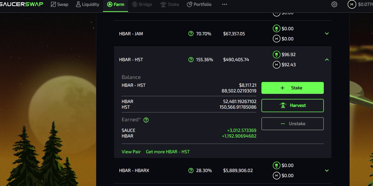 cointradeguru's tweet photo. @EnchanterFi Hedera network, I've staked my LP into the dex farm. https://t.co/LZkHLp3wSE