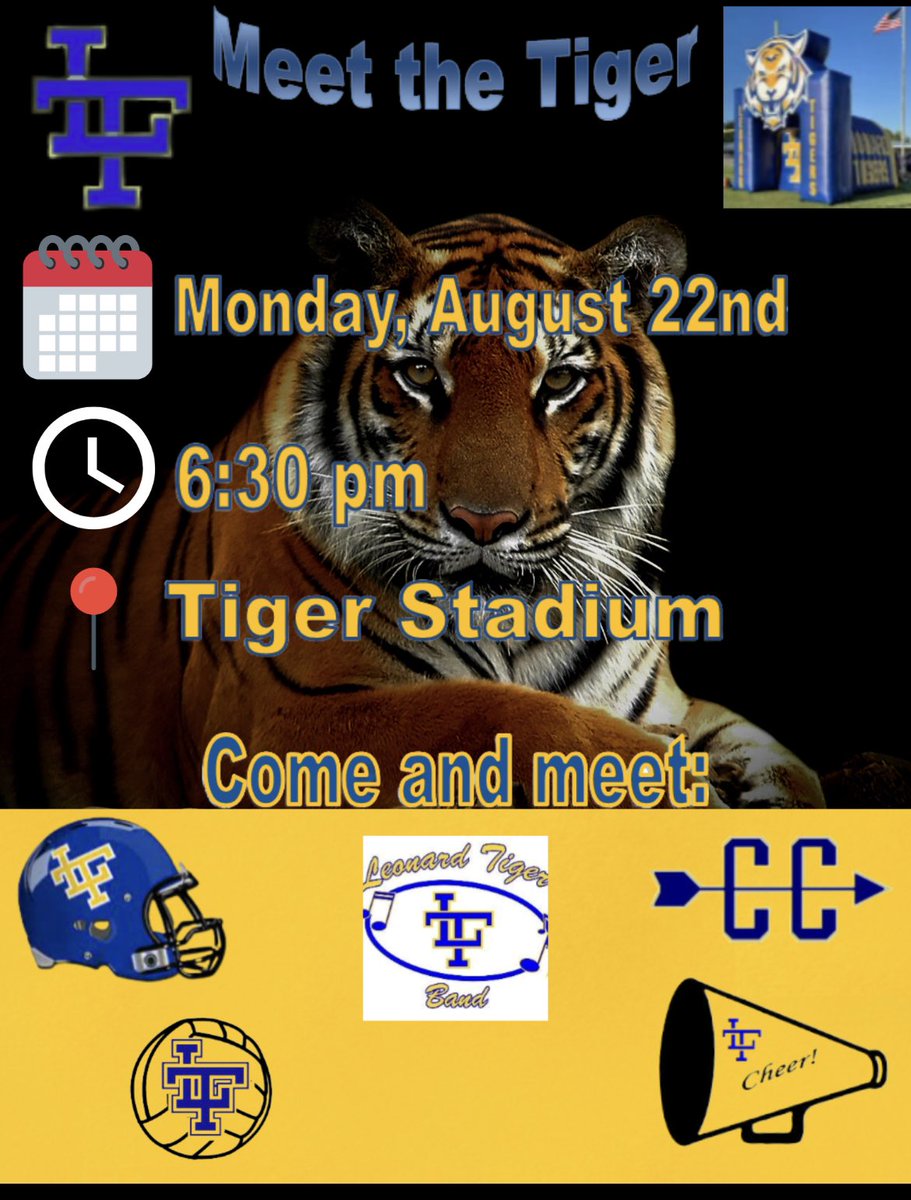 LeonardISDath's tweet photo. Mark your calendar! #meettheTiger #WeWillWin https://t.co/0eXLuE0UGx