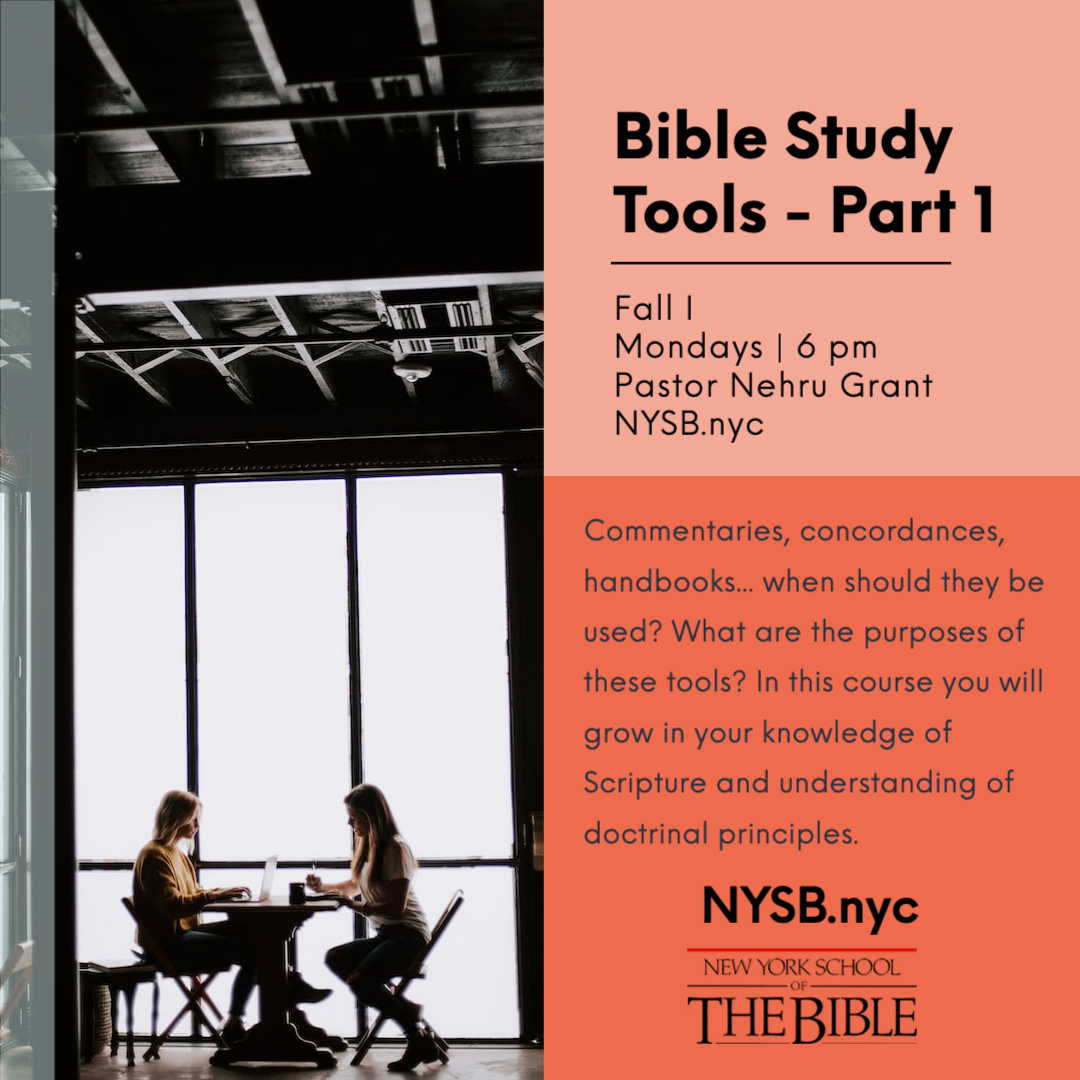CBC_NYC's tweet photo. NYSB COURSE SPOTLIGHT: This class will provide training on how to use several bible study tools and methods. You will grow in your understanding of scripture and doctrinal principles and learn how to do a word study and passage study. Learn more at https://t.co/Gjbp0fnBOK https://t.co/duCy8VxjAt