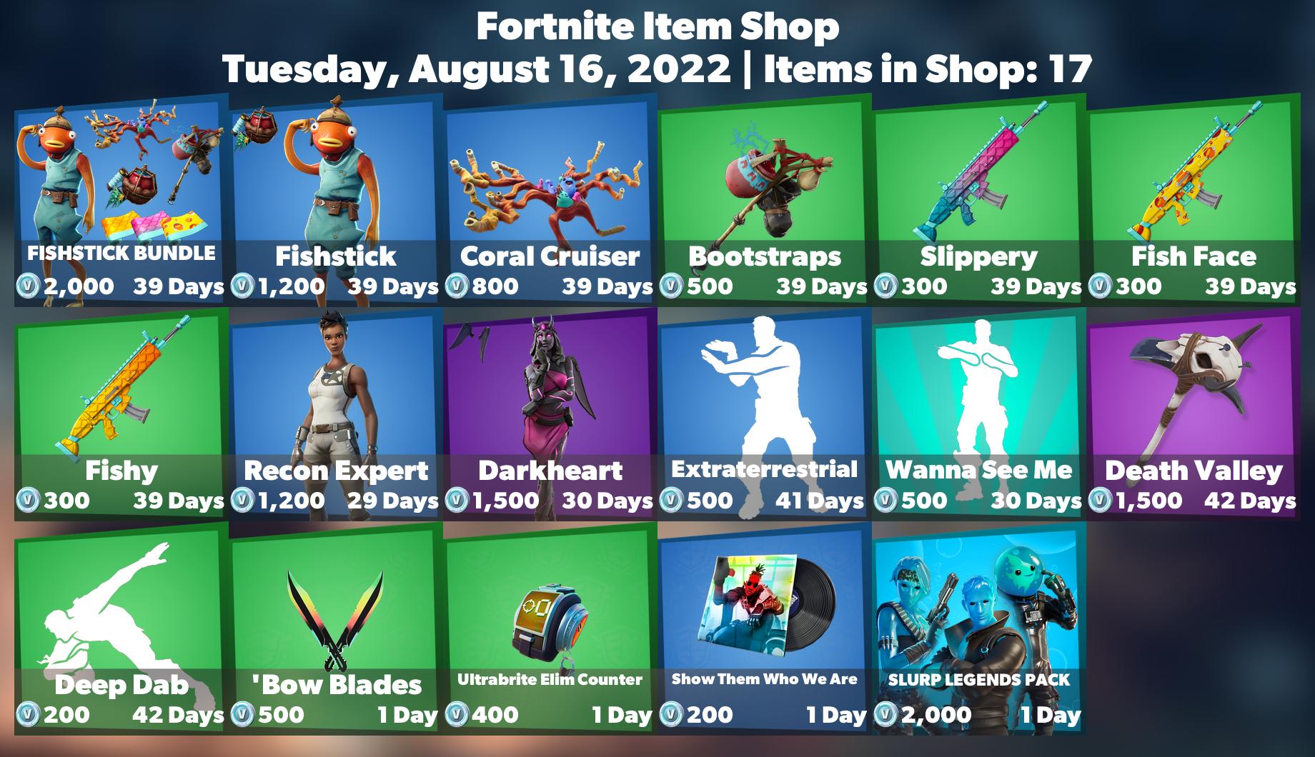iFireMonkey on Twitter: "🛒 #Fortnite Item Shop ⏰ Tuesday, August 16 ...