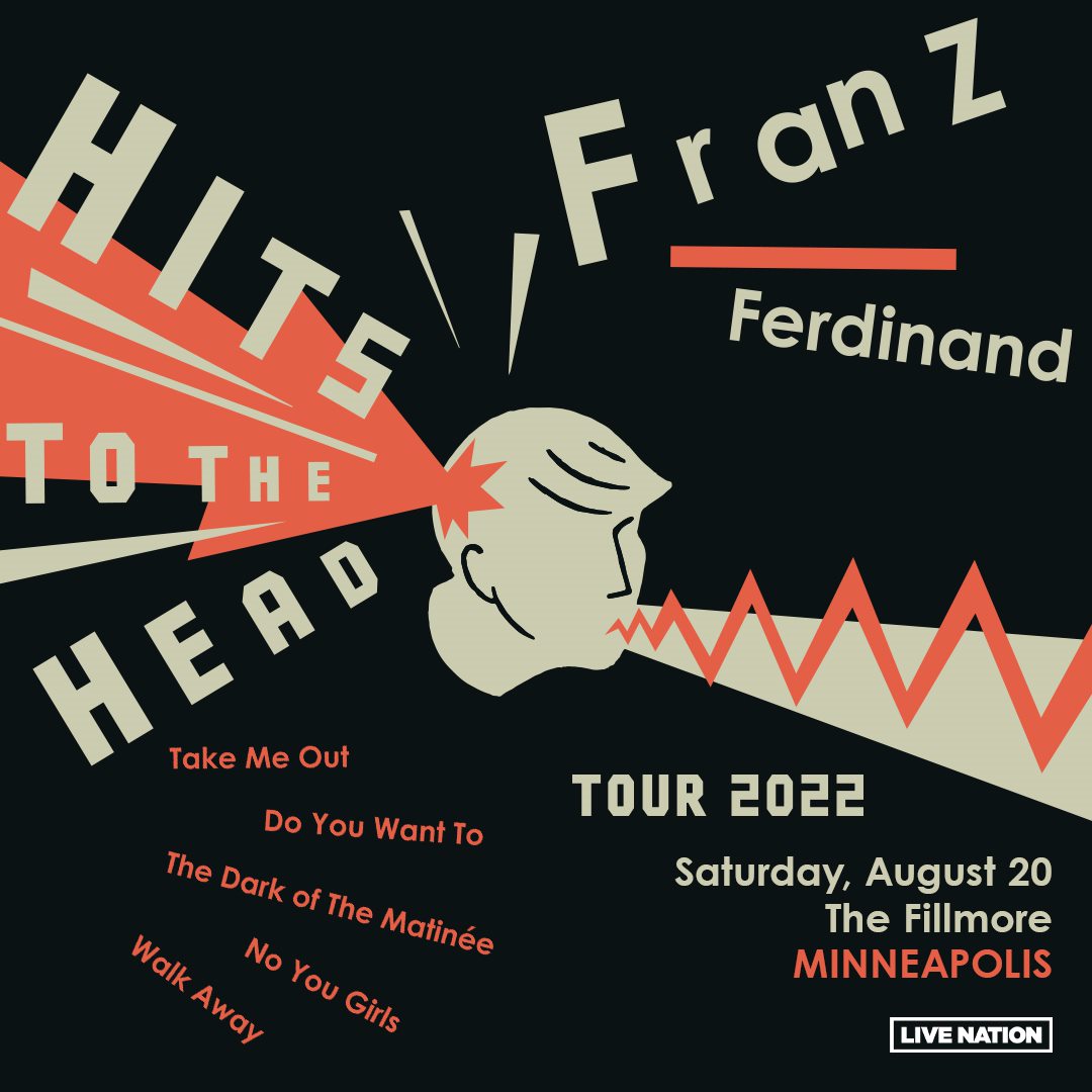 efetusmpls's tweet photo. On Saturday, August 20th, @Franz_Ferdinand will play the @FillmoreMPLS and we have a pair of tickets to give away. RT to ETW and we'll pick a winner this Friday at 10am.
https://t.co/t91VVEFLyf https://t.co/qM1twvRf2r