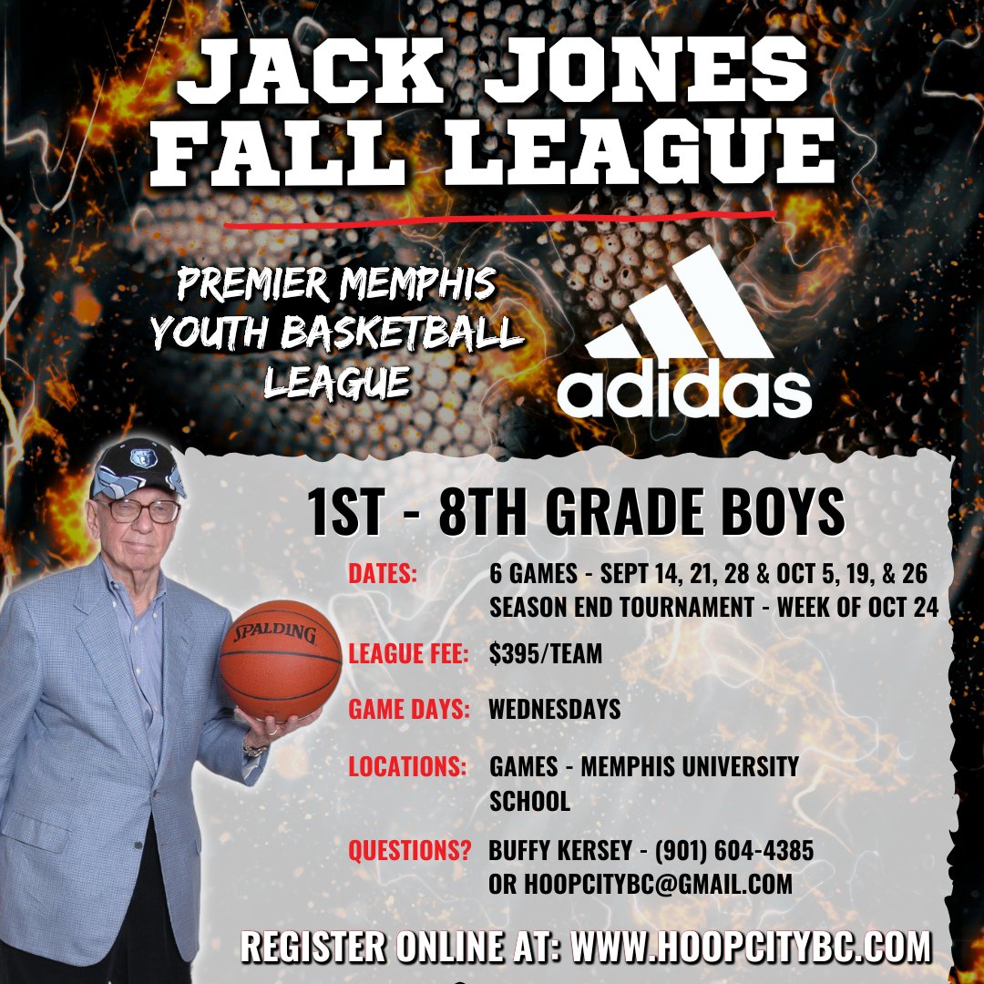 HoopCityBC's tweet photo. The Jack Jones League is back in September! This is one of the most competitive, fun leagues in Memphis. Join the action this Fall and sign your team up!

https://t.co/1EKXtc5T1B
.
.
.
#jackjonesleague #memphistennessee #youthbasketball #901hoops https://t.co/6AwwjrxcpS