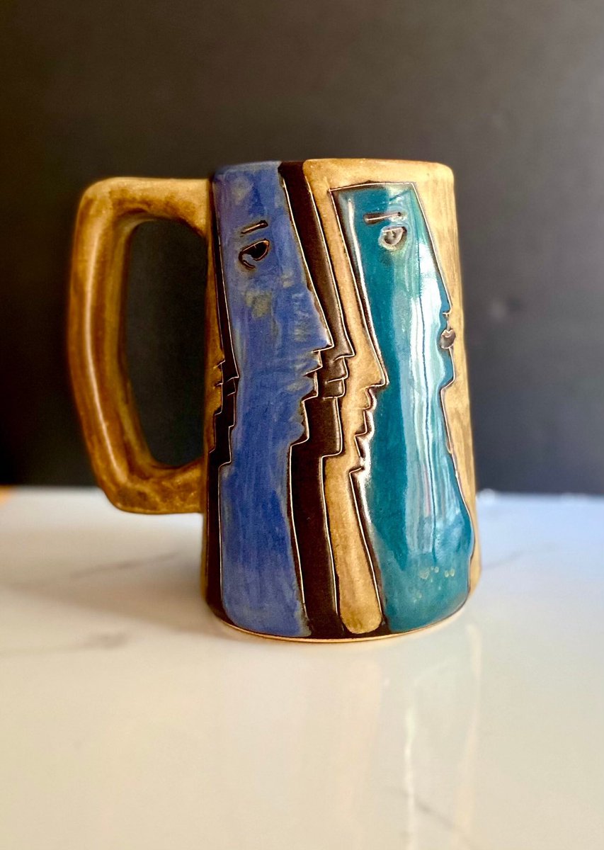 Excited to share this item from my #etsy shop: Group Discussions - Large Tall Mara Mexico 20oz. Pottery Mug - Blending into me - pictorial mug - plum, blue, brown, teal & beige Mara Mug etsy.me/3pmIrfK
#maramexico #handpainted #vintagecoffeemugs #ceramicart